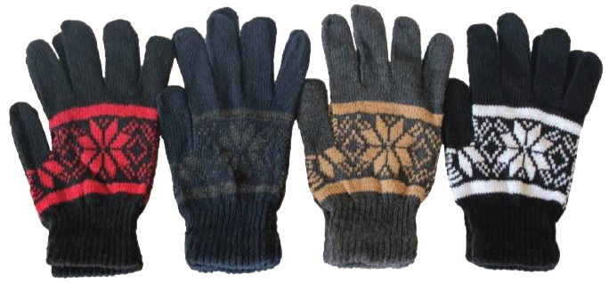 Glove For Men Asst Knit 12ct