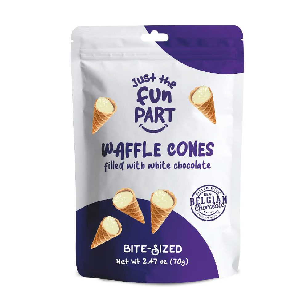 Just The Fun Part Mini Cones Wht Chocolate 2.47oz