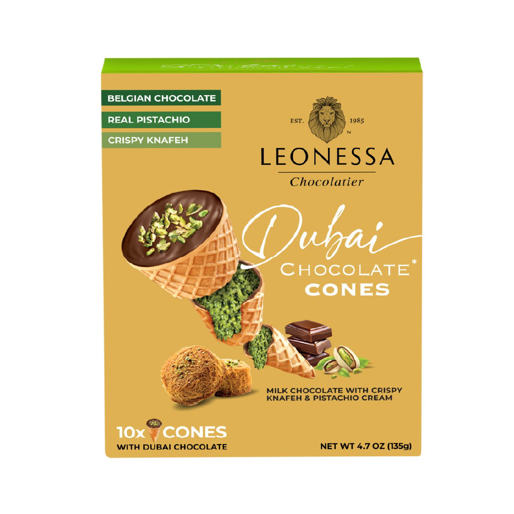 Leonessa Chocolate Cones Dubai Chocolat 4.7oz-10pk