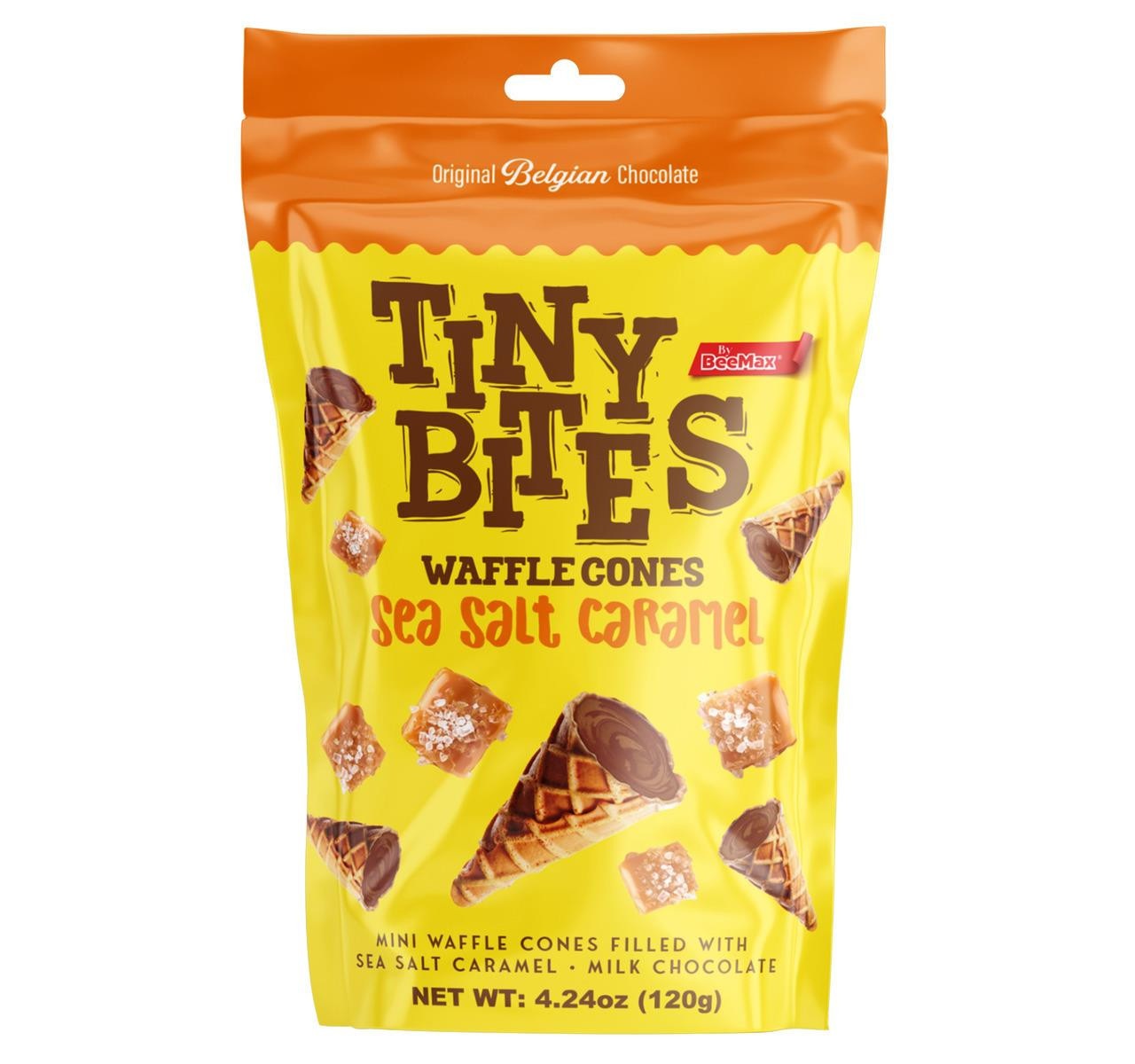Tiny Bites Waffle Cones Sea Salt Caramel 4.24oz