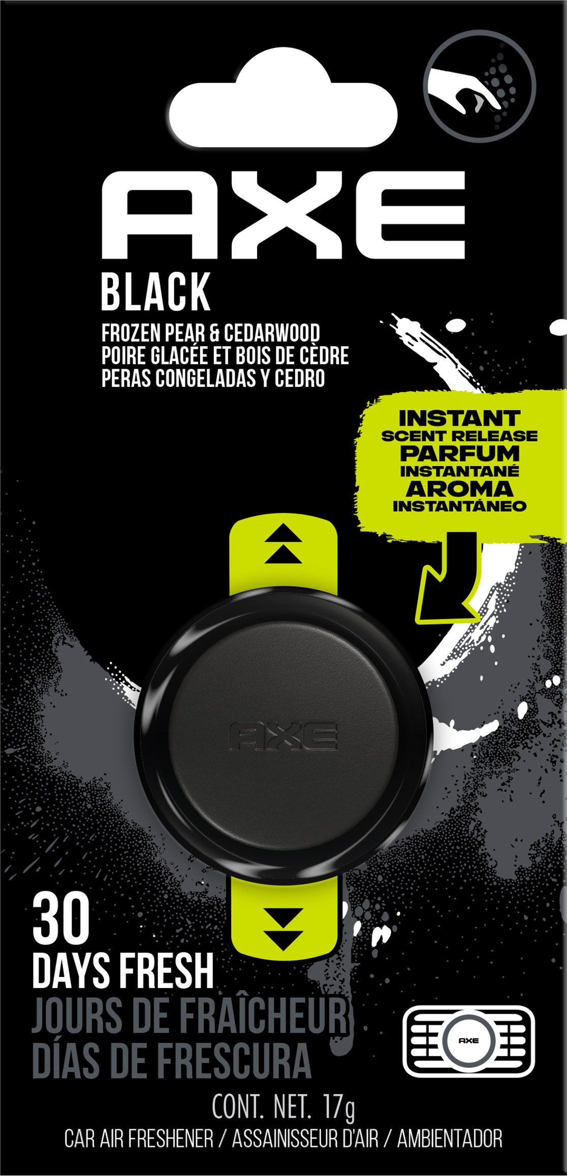 Axe Black Mini Vent Clip Car Air Freshener 1pk