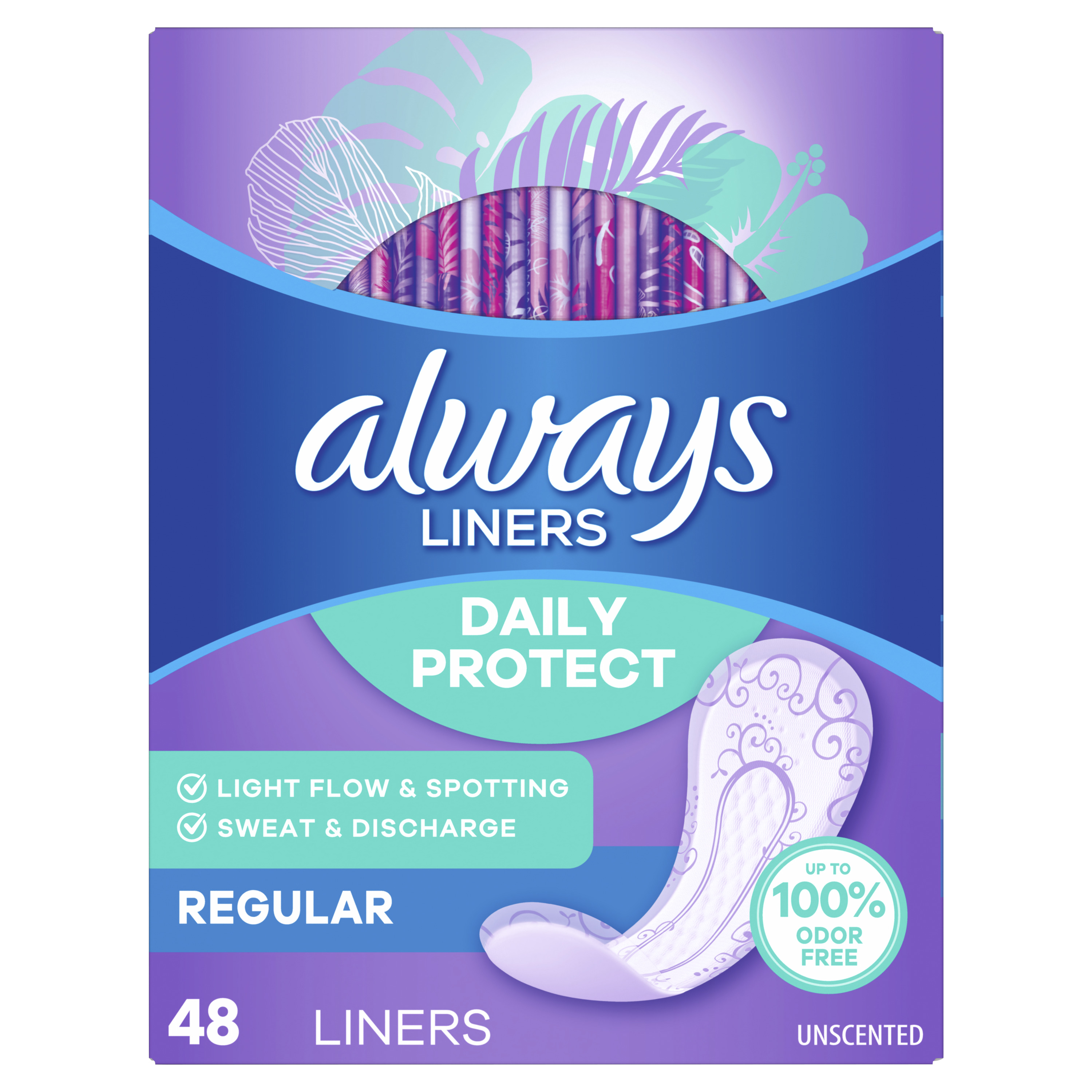 Always Liners Regular Uncented 48ct