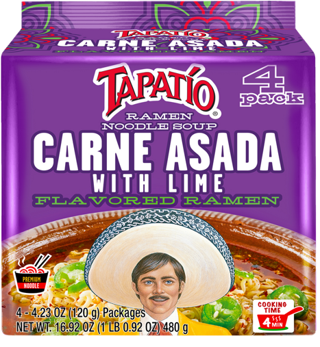 Tapatio Carne Asada Lime Ramen Pouch 4pk 4.23oz