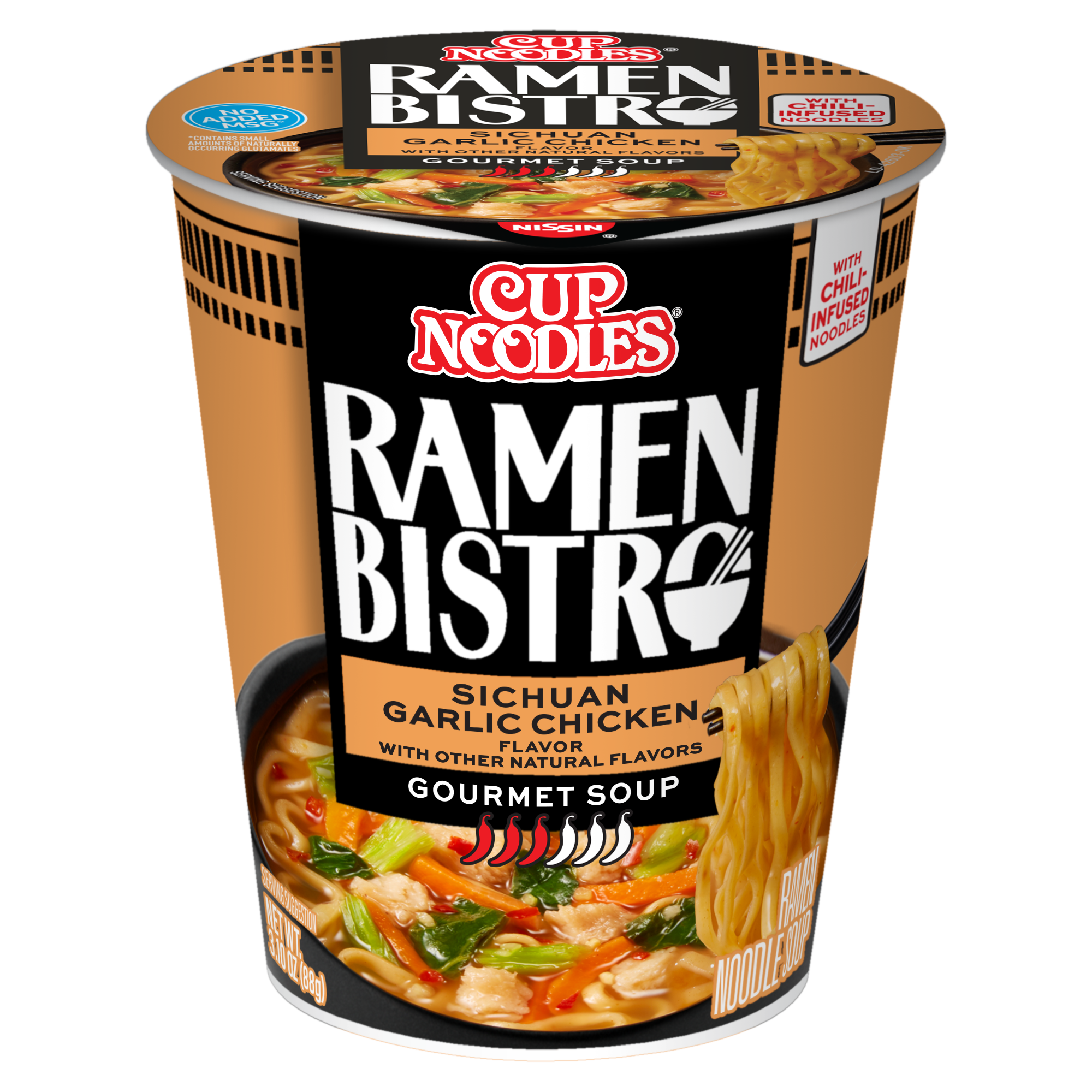 Nissin Sichuan Garlic Chicken Cup Ramen 6ct 3.28oz