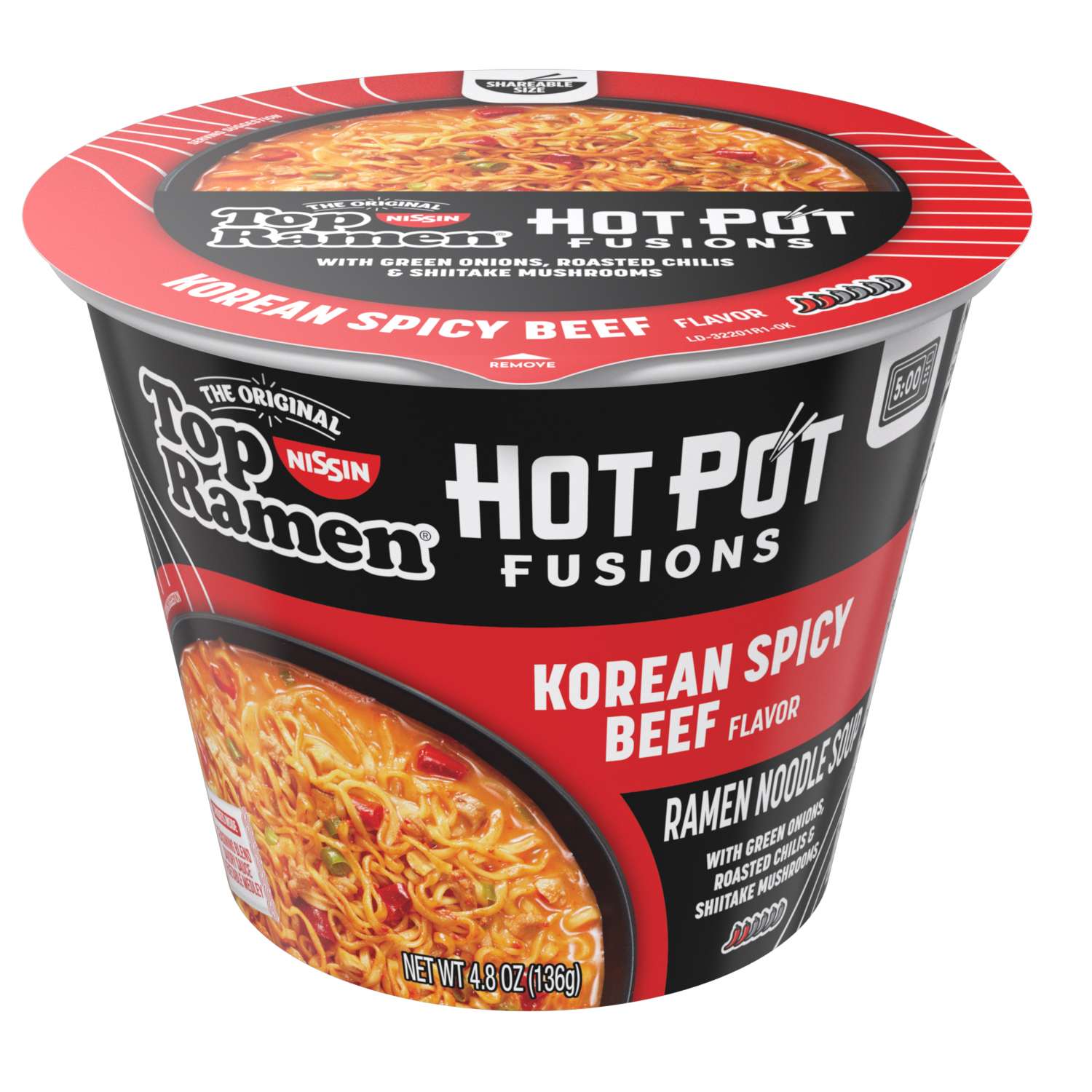 Nissin Korean Spicy Beef Ramen Hotpot 6ct 4.80oz