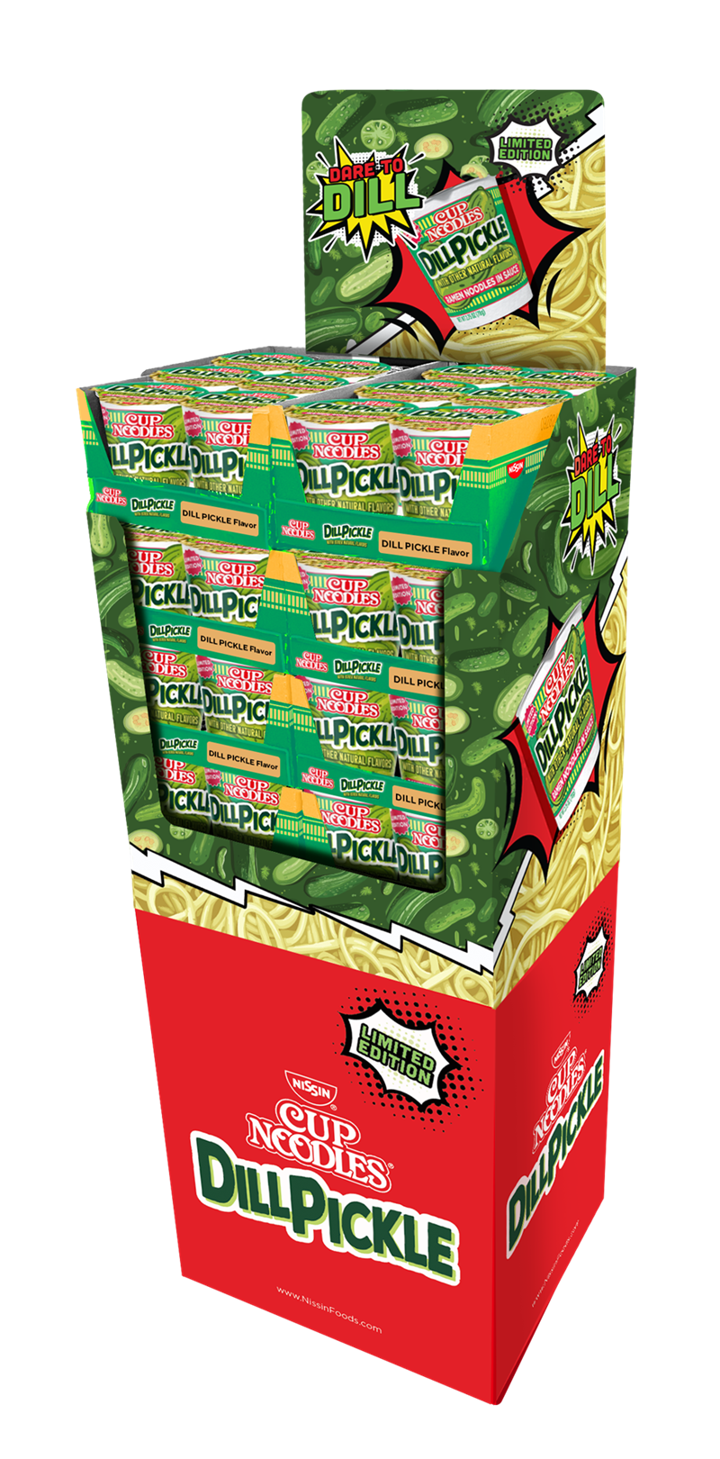 Nissin Dill Pickle Cup Noodle Shipper 8/6ct 2.75oz