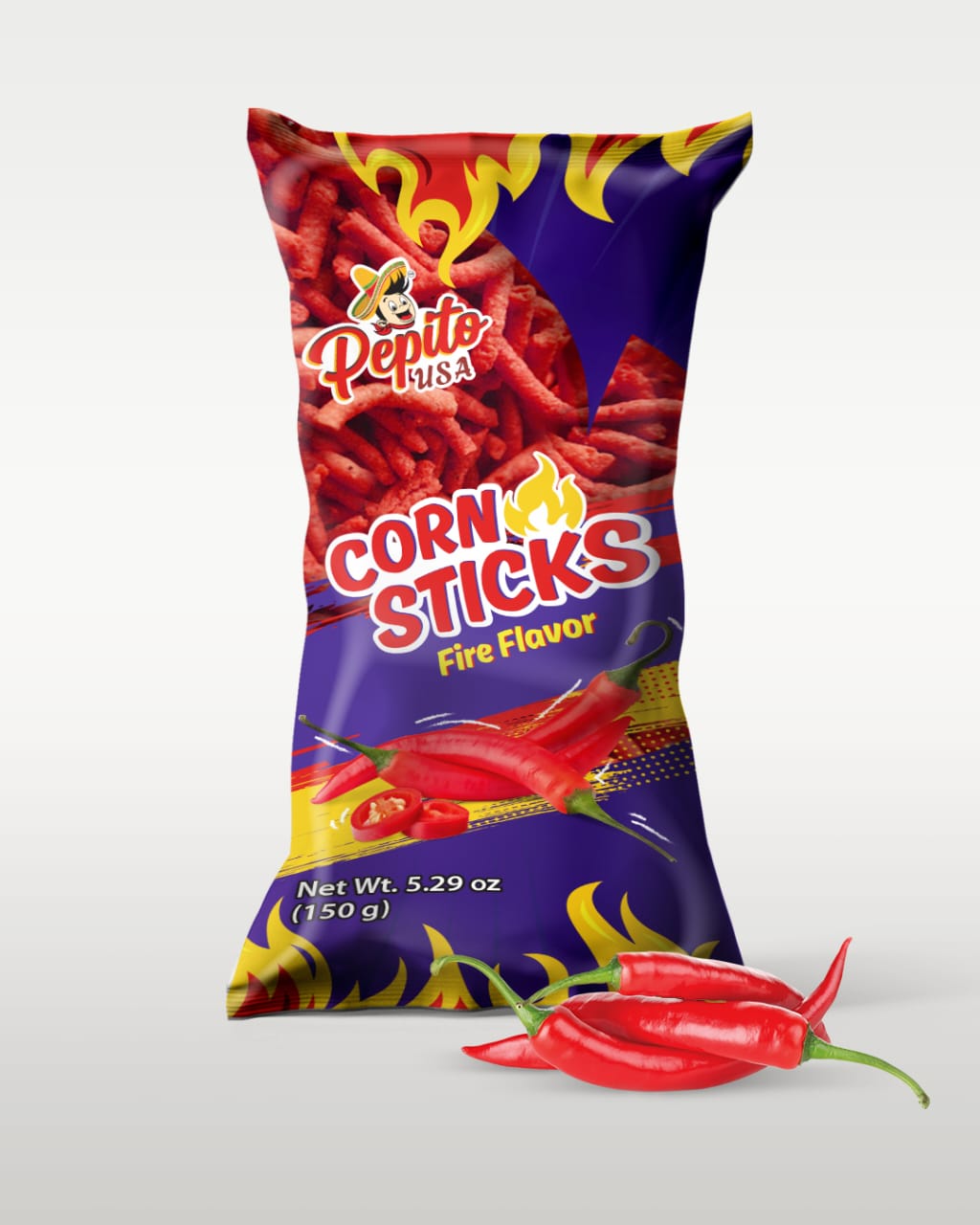 Pepito Usa Corn Sticks Fire Hot 5.29oz