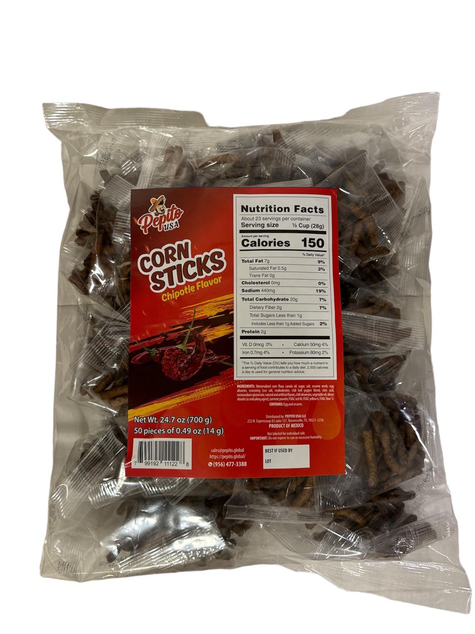 Pepito Usa Corn Sticks Chipotle 50ct 0.49oz