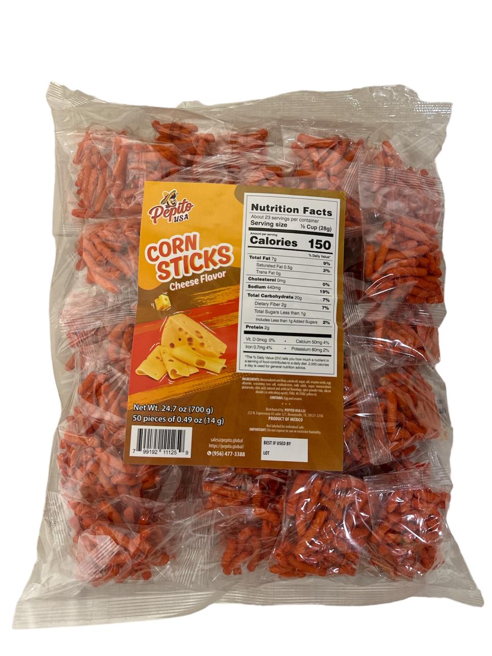 Pepito Usa Corn Sticks Cheese 50ct 0.49oz