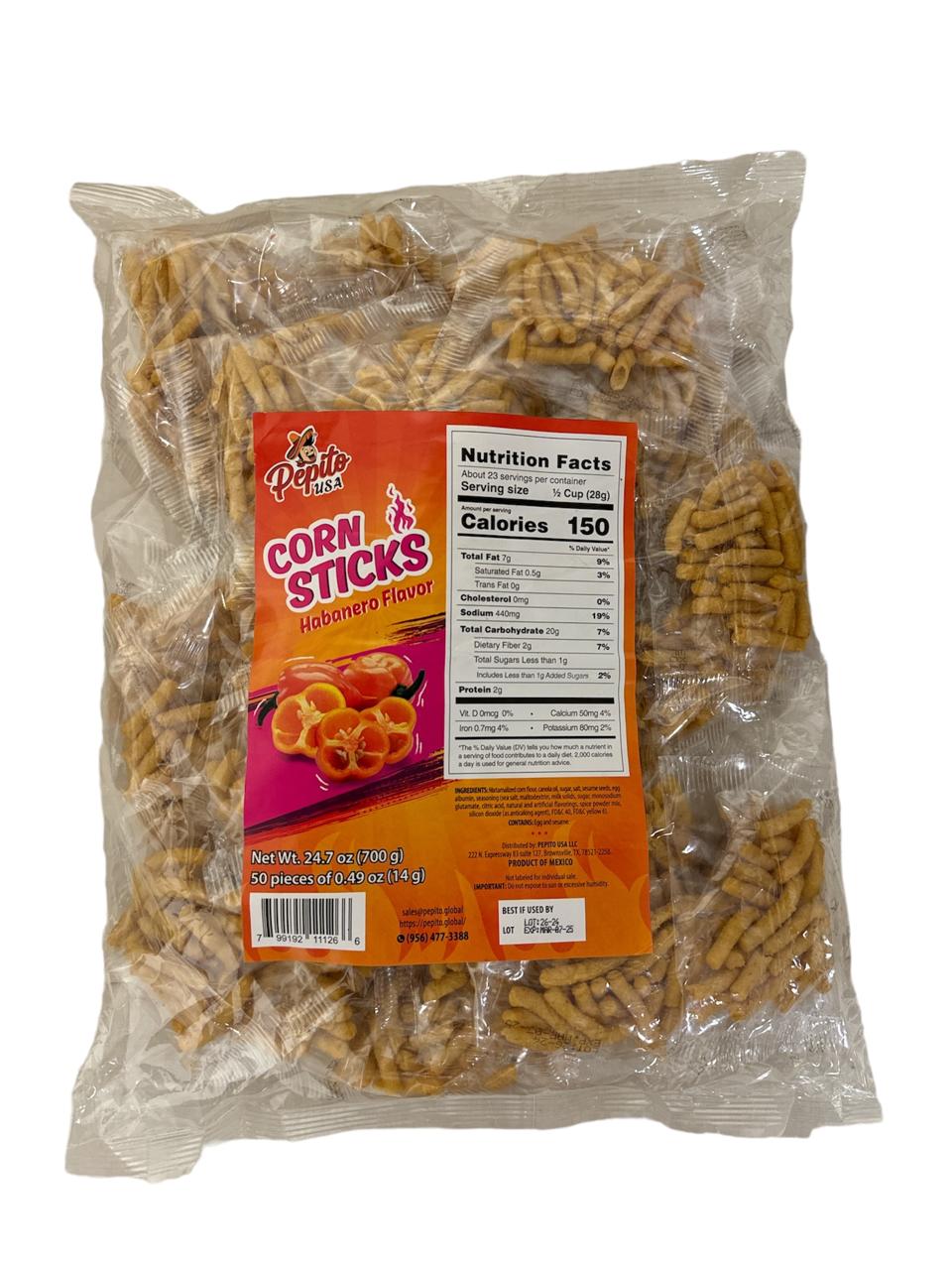 Pepito Usa Corn Stks Habanero 50ct 0.49oz