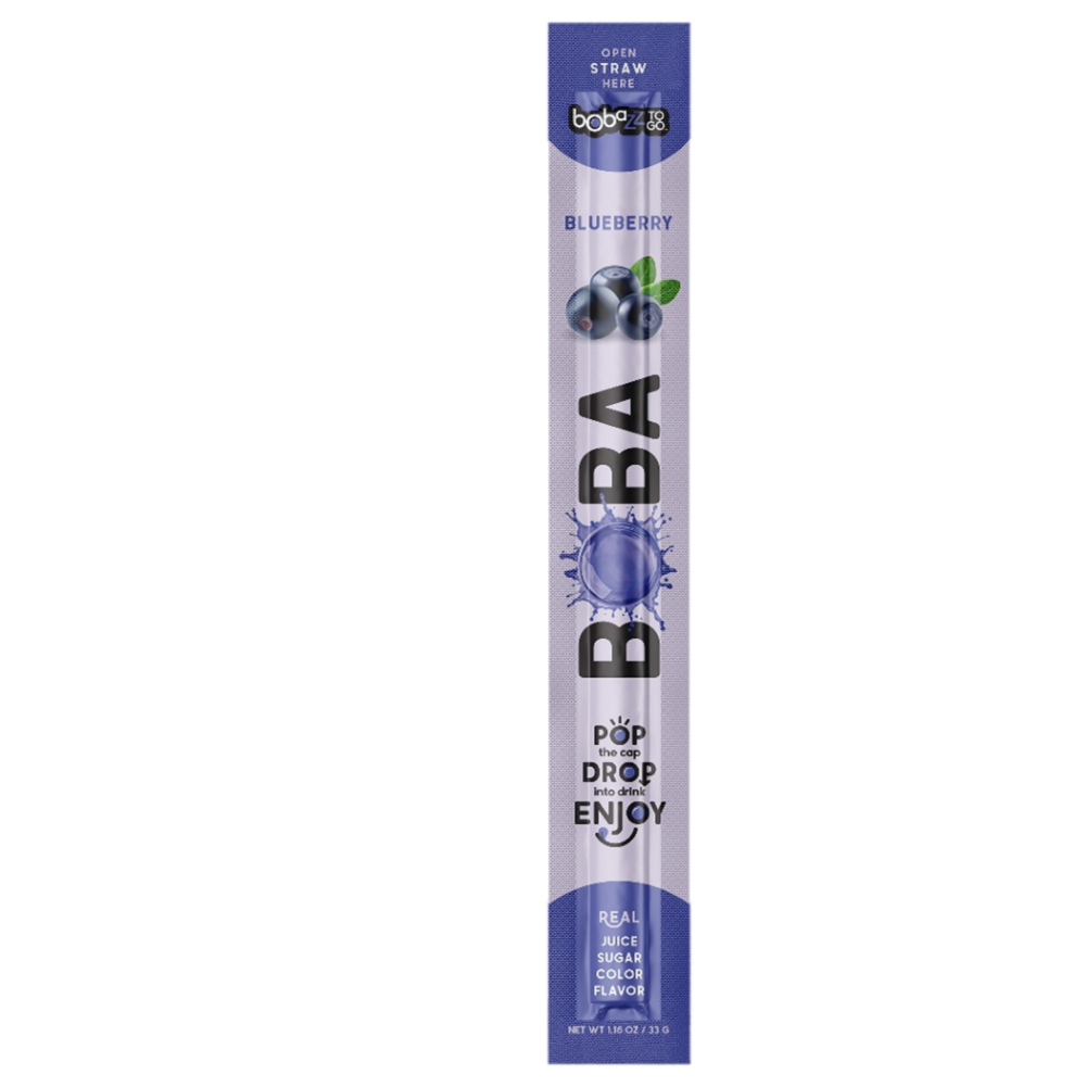 Bobazz To Go Boba Straw Blueberry 16ct 1.06oz