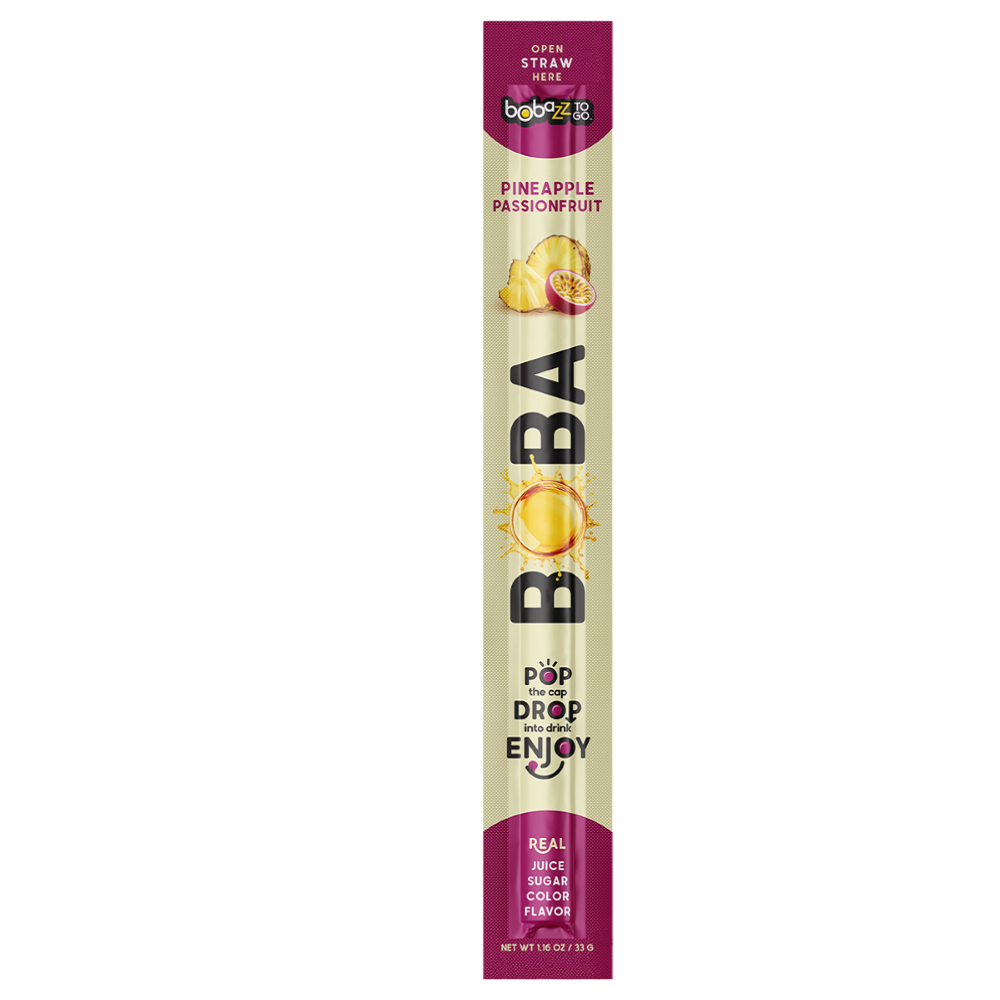 Bobazz To Go Boba Straw Pina Passion 16ct 1.06oz
