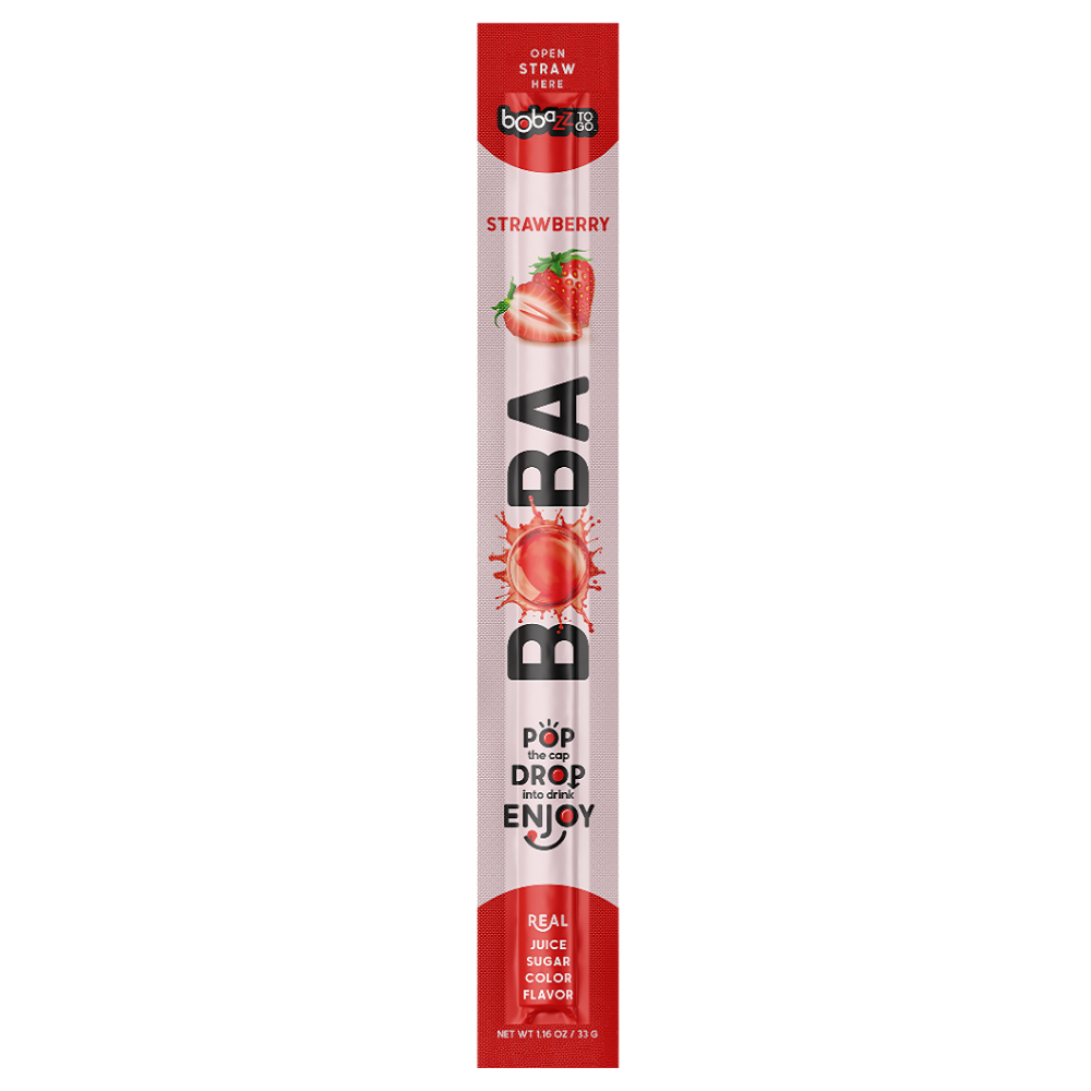 Bobazz To Go Boba Strawberry Straw 16ct 1.06oz