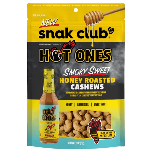 Hot Ones Smoky Sweet Honey Roasted Cashew 2.5oz