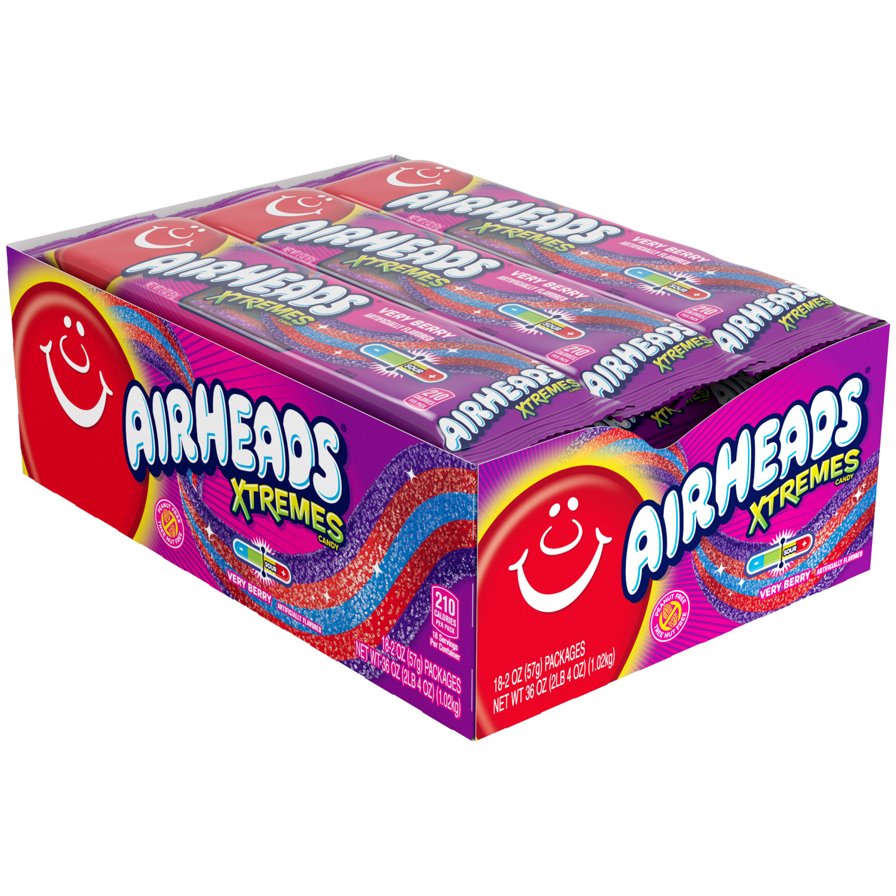 Airheads Xtremes Berry Sour Gummy Strips 18ct 2oz