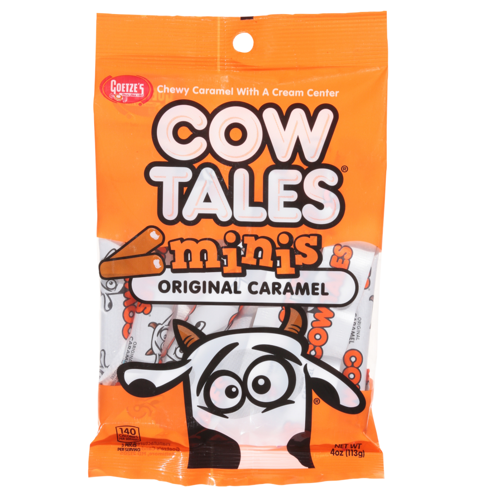 Cow Tales Minis Original Caramel Candy Peg Bag 4oz