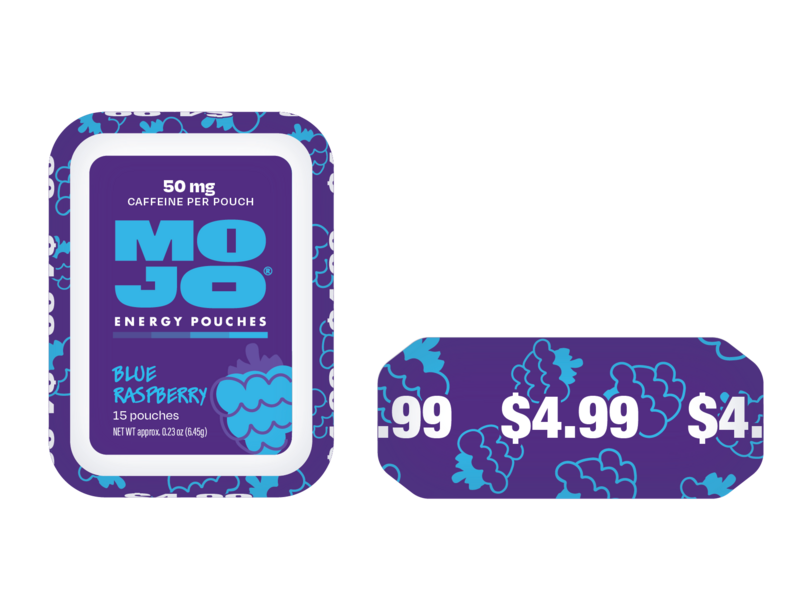 Mojo Blue Raspberry Energy Pouches $4.99 5/15pk
