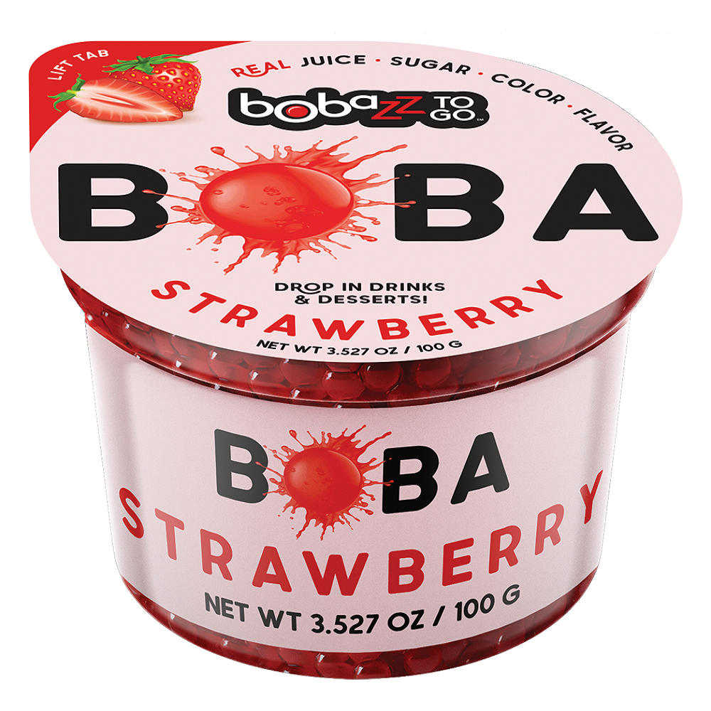 Bobazz To Go Strawberry Dessert Drops Cup 3.527oz