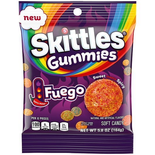 Skittles Sweet Spicy Soft Candy Peg Bag 5.8oz