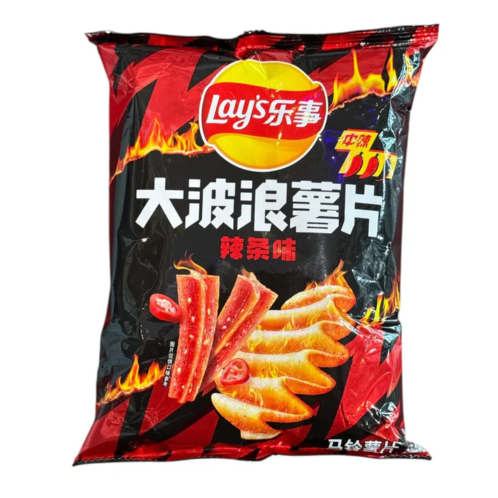 Lays Potato Chip Bag Spicy Strips 70g