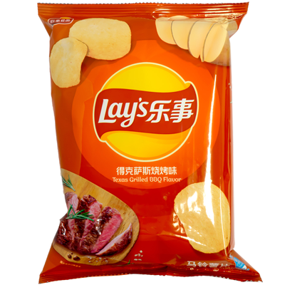 Lays Potato Chip Bag Texas Bbq 70g
