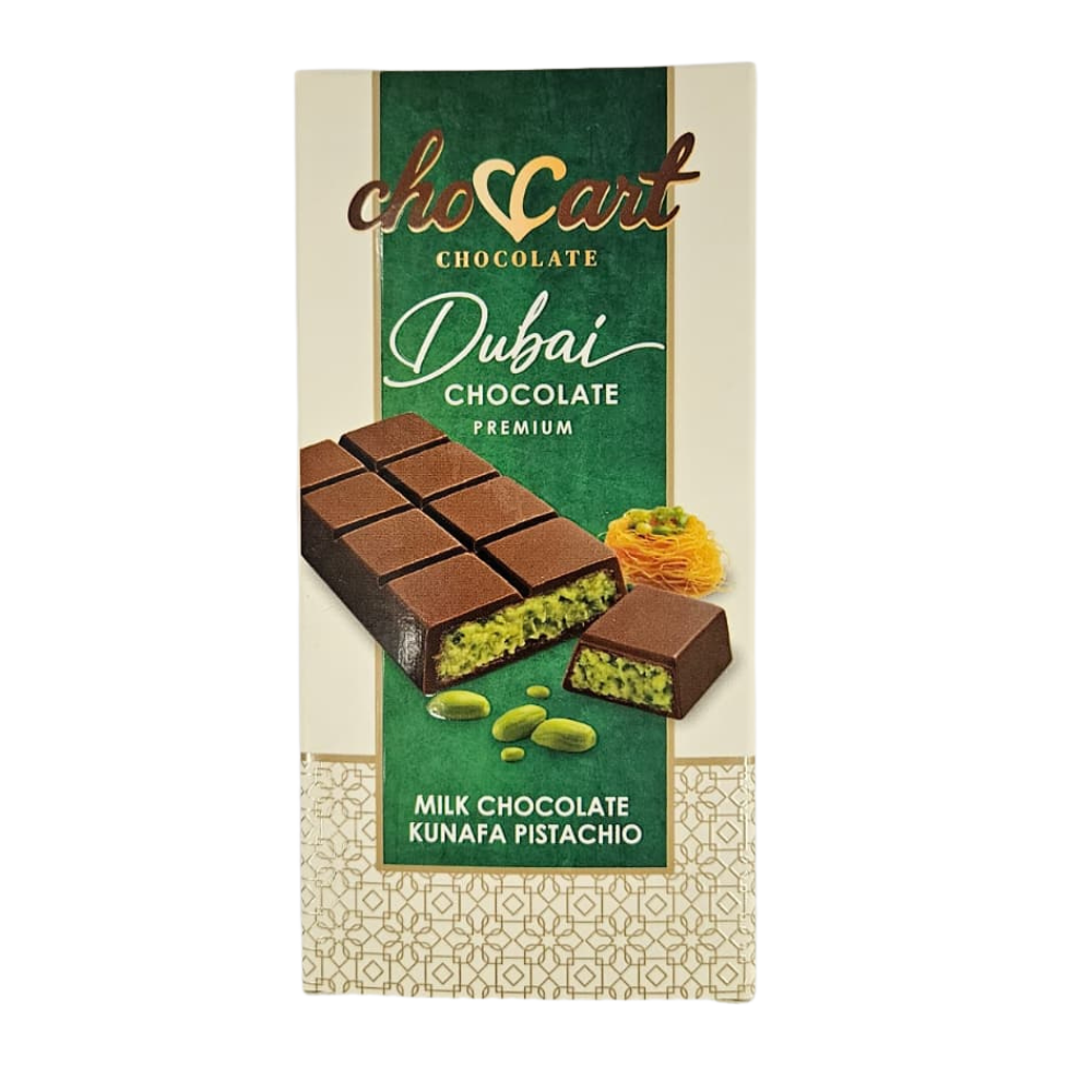 Choccart Kunafa Pistachio Milk Chocolate 6ct 95gr