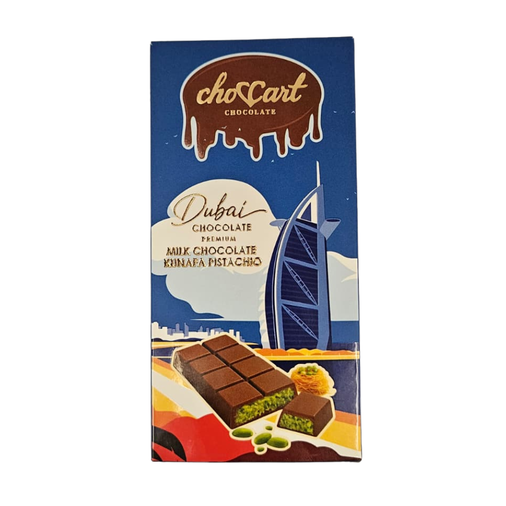 Choccart Kunafa Pistachio Milk Chocolate 6ct 95gr