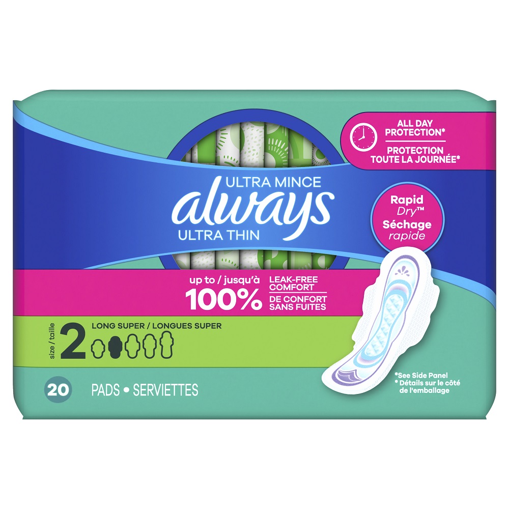 Always Ultra Thin Pads W Wings Long Size 2 20ct