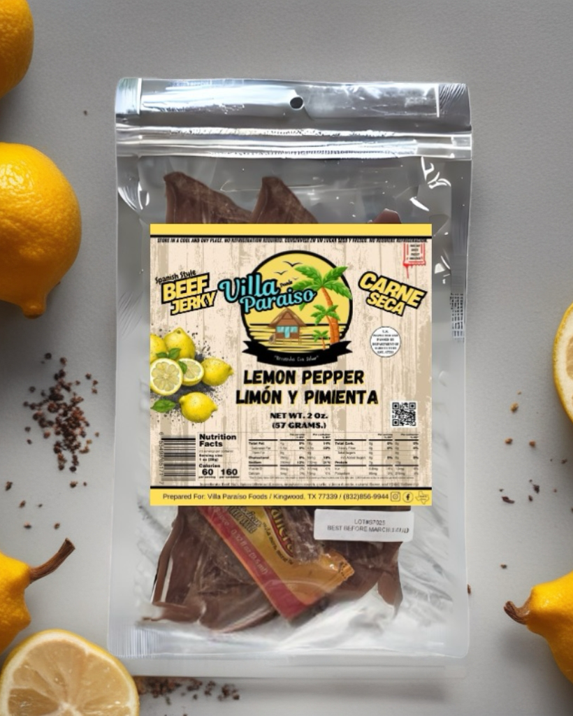 Villa Paraiso Lemon Pepper Beef Jerky 2oz