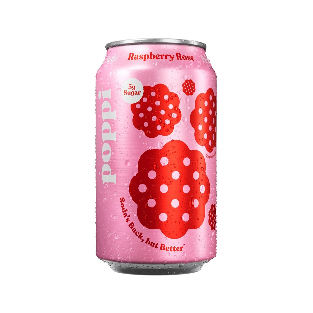 Poppi Raspberry Rose Soda Can 12ct 12oz