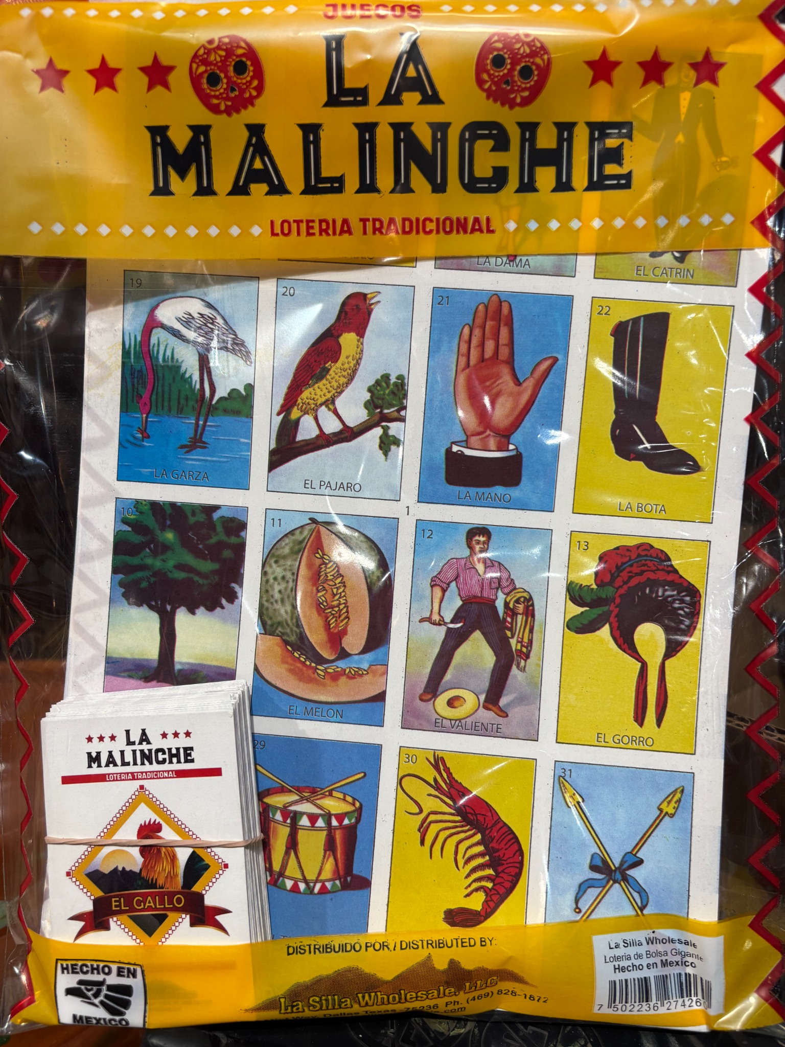 La Malinche Mexican Loteria Bingo Game Small 1ct