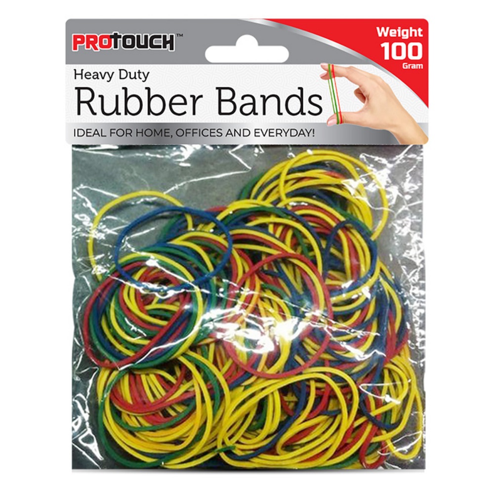 Protouch Heavyduty Mlticlr Rubber Band 160ct 100gr
