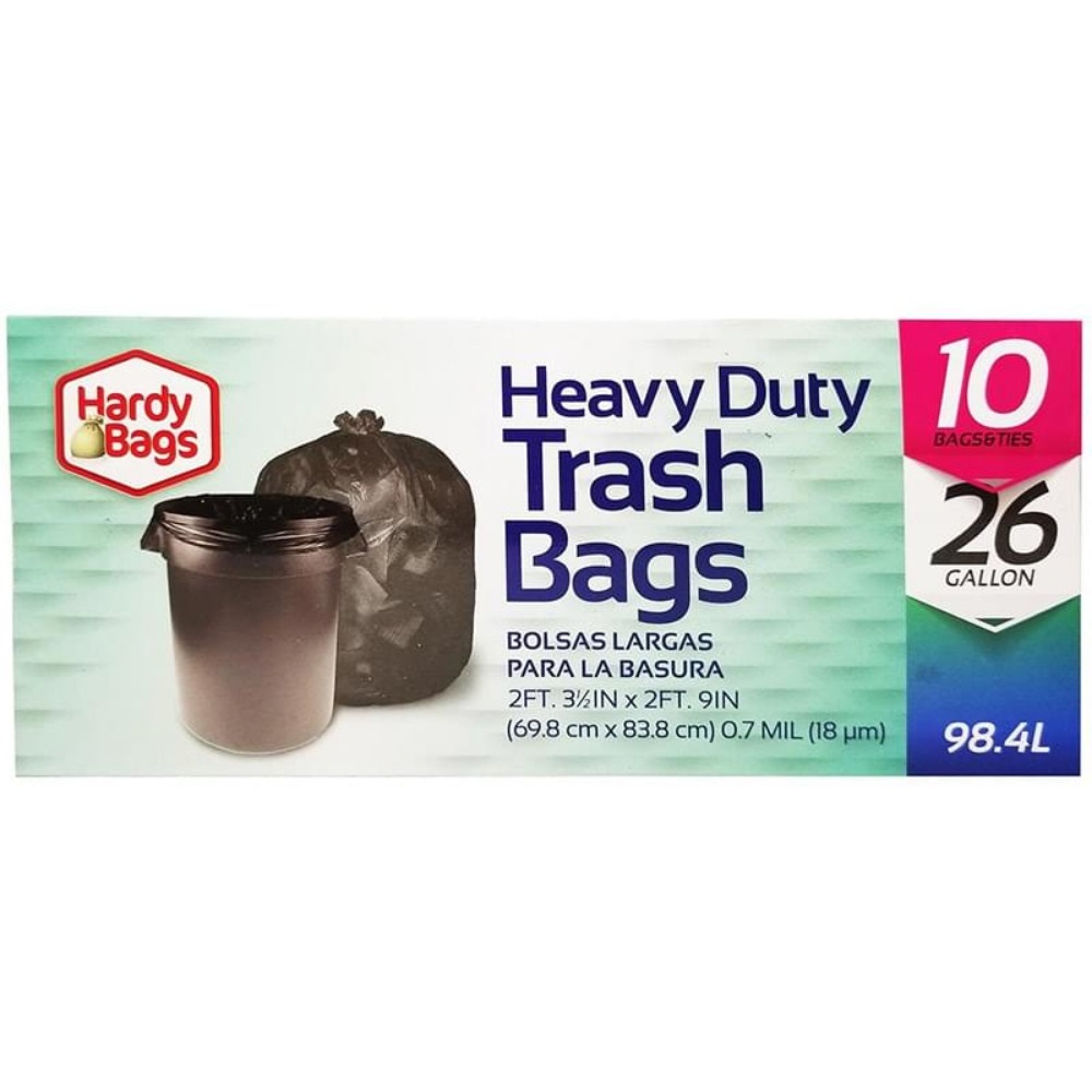 Hardy Bags H.d Black Trsh Bag 26gl 10ct