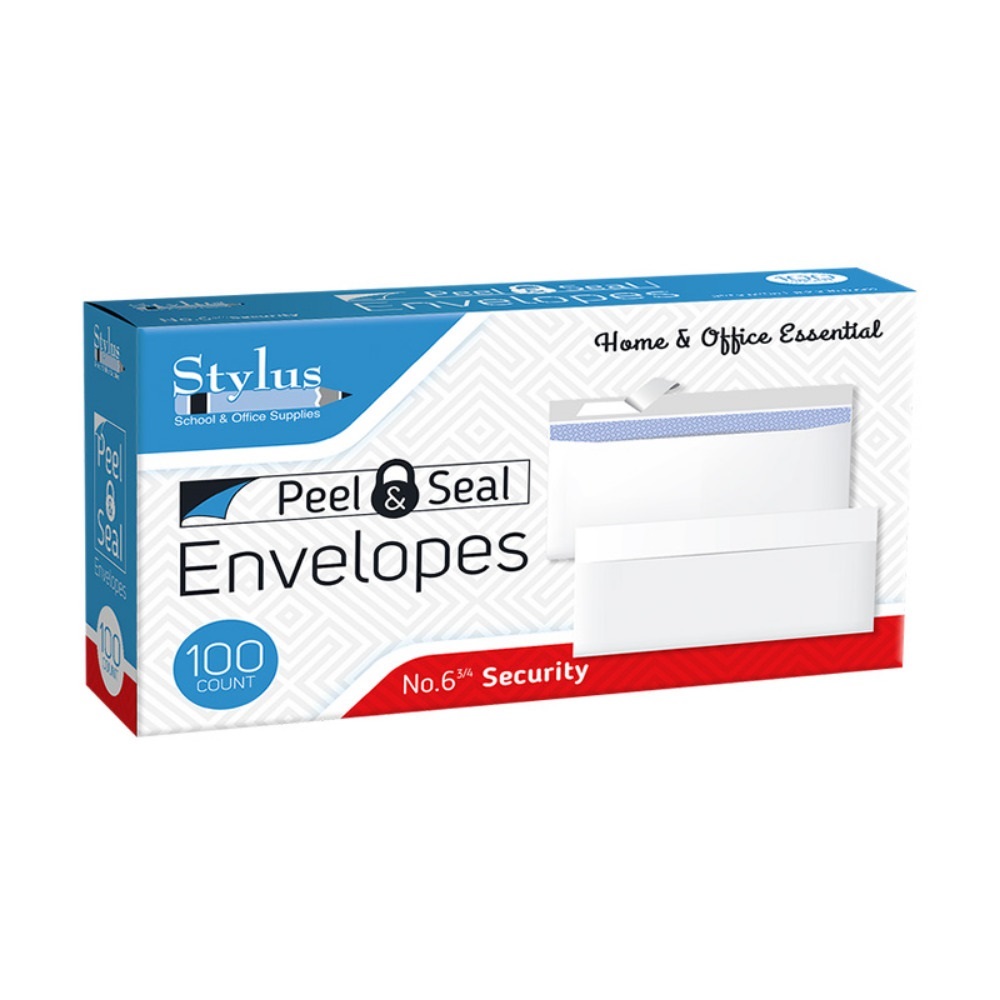 Stylus Peel & Seal White Envlopes #6 3/4 100ct
