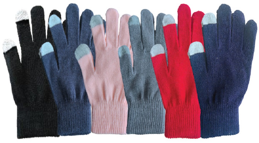 Magic Gloves Asst Clr Touchscreen For Adult 12ct