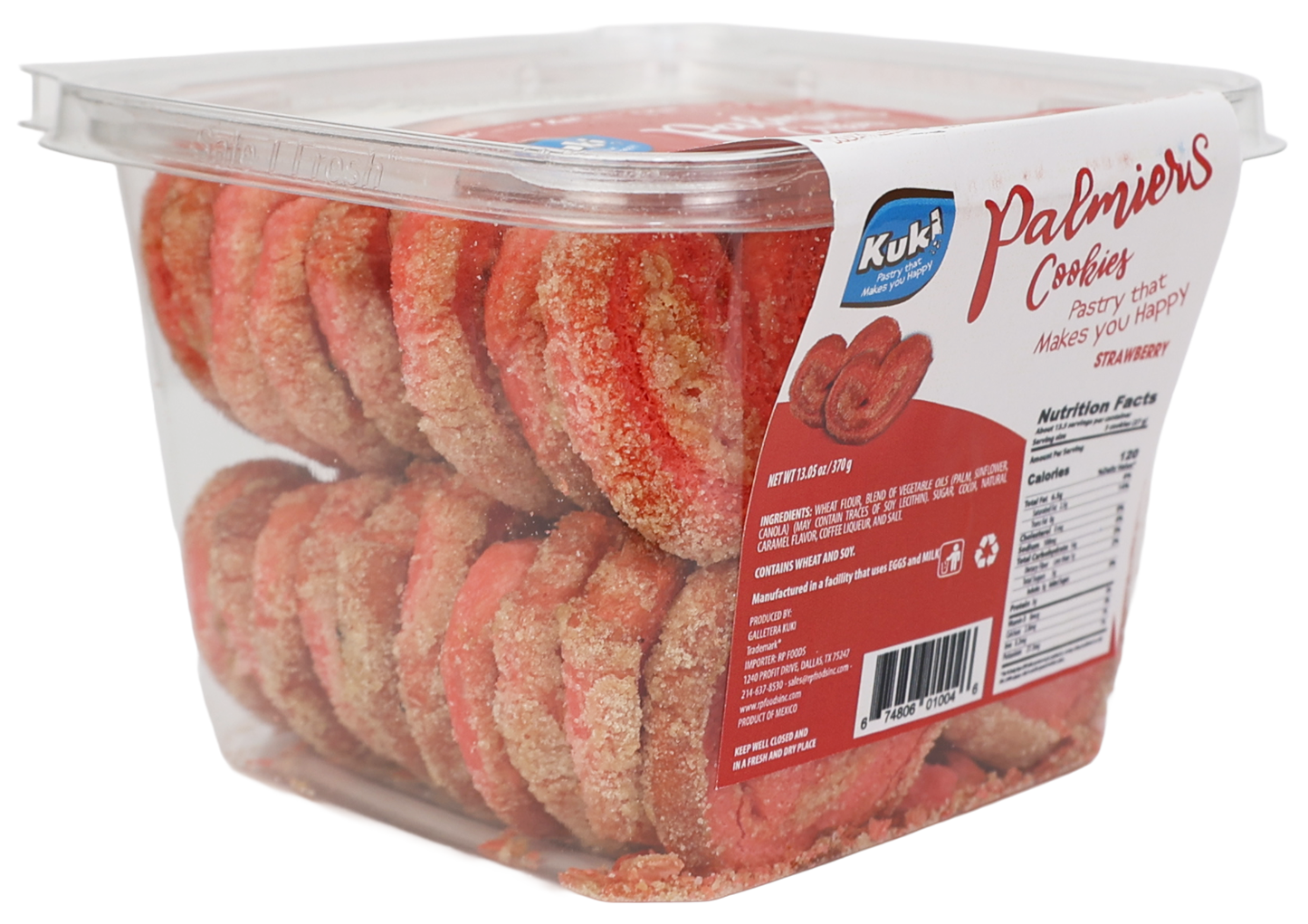 Kuki Strawberry Palmiers Cookies 13.5oz