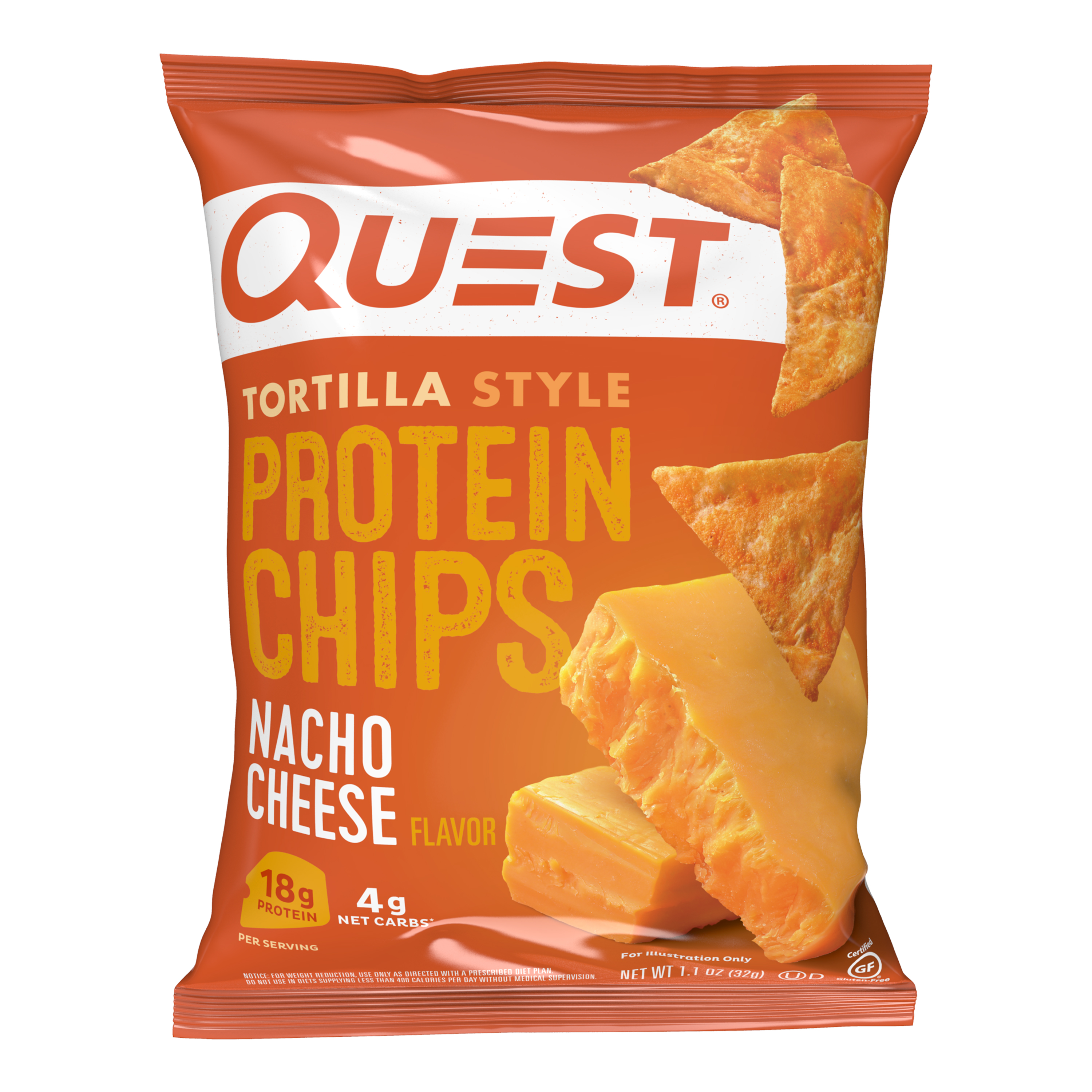 Quest Nacho Cheese Tortilla Prot Chips 8ct 1.1oz