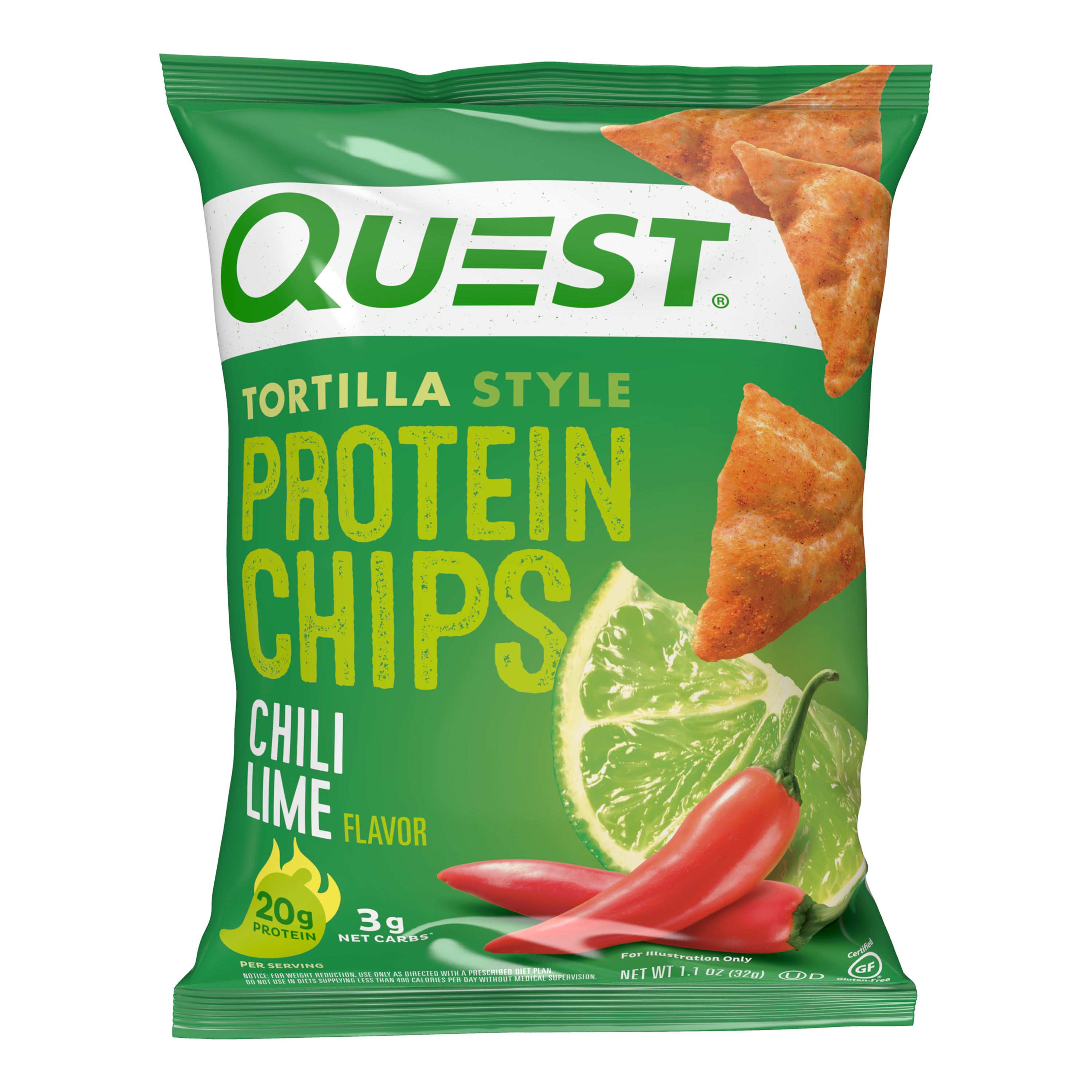 Quest Chili Lime Tortilla Protein Chips 8ct 1.1oz