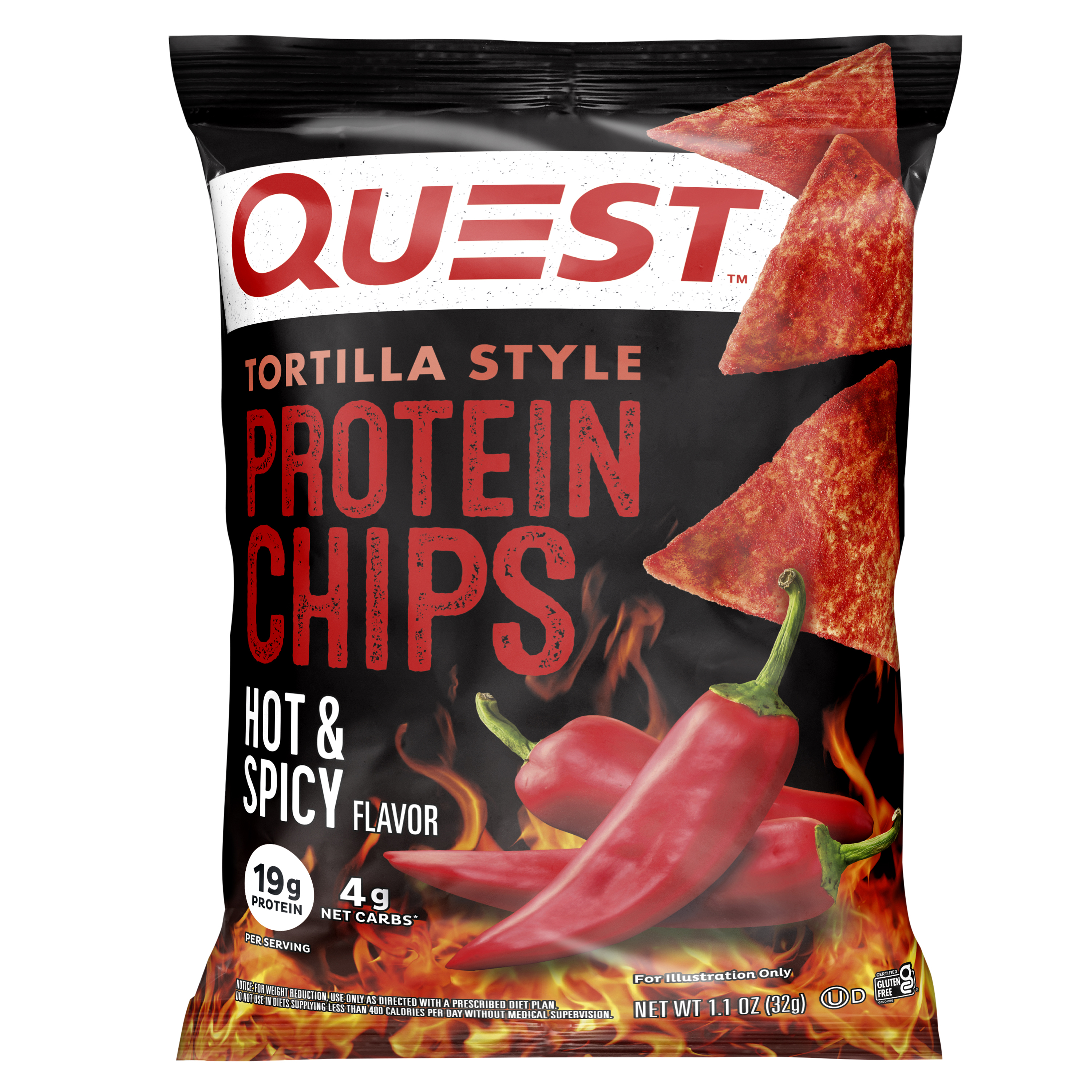 Quest Hot & Spicy Tortilla Protein Chips 8ct 1.1oz