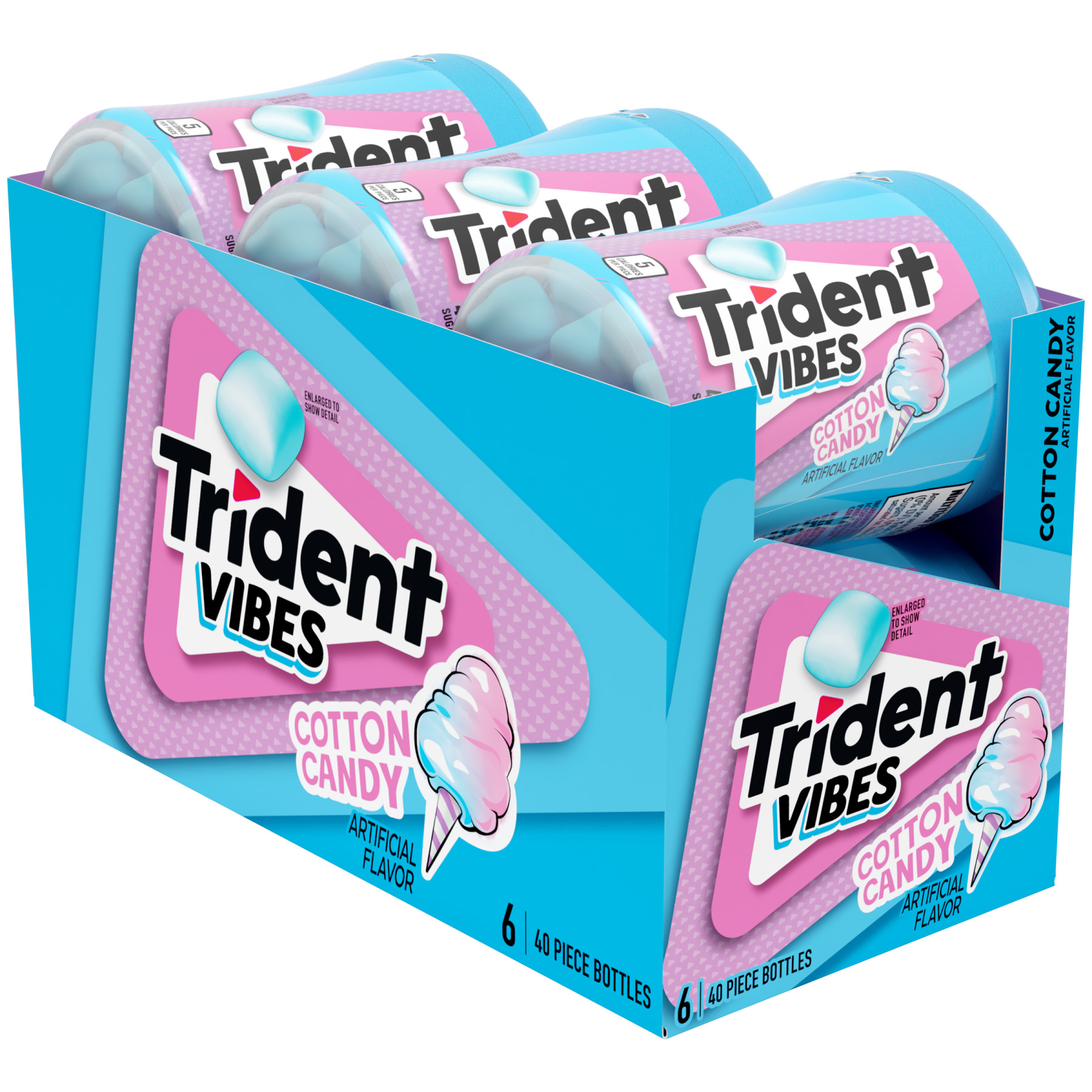 Trident Vibes Cotton Candy Chewing Gum 6ct