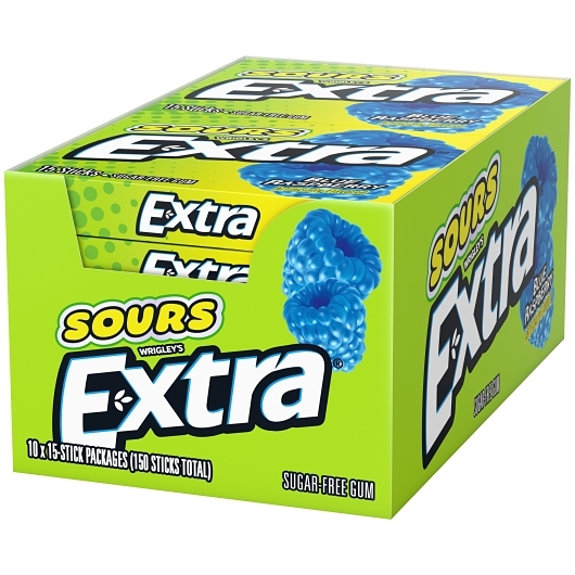 Extra Sour Blue Raspberry Sugarfree Gum 10ct