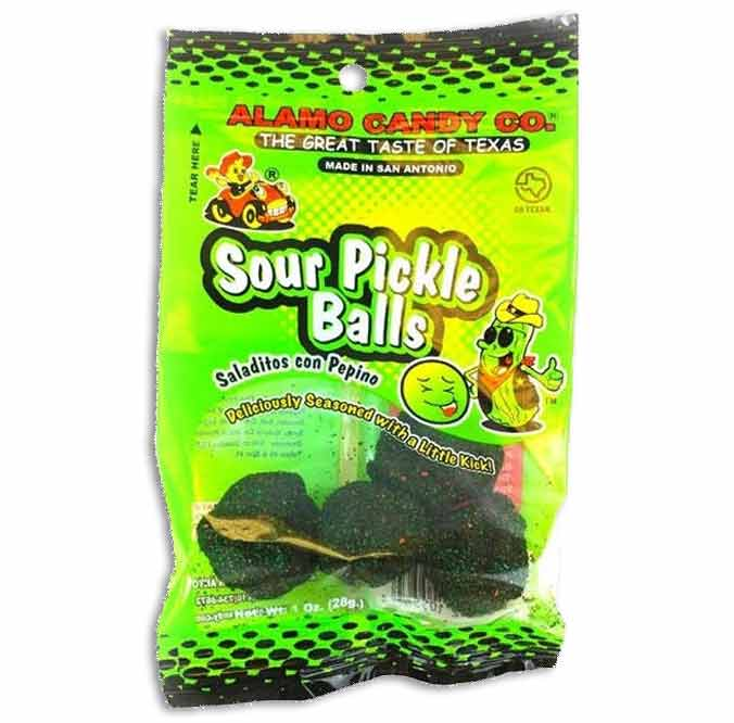 Alamo Sour Pickle Balls Candy Peg Bag 1oz