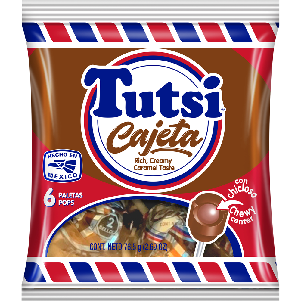 Tutsi Cajeta Paletas Pops 6ct 2.69oz