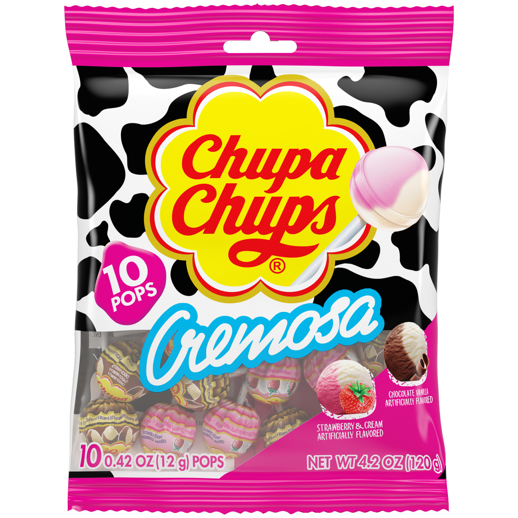 Chupa Chups Cremosa Lollipops Peg Bag 4.2oz