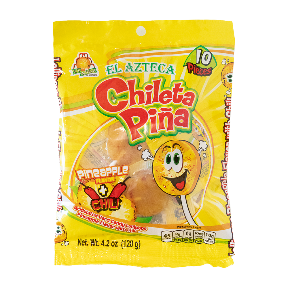 El Azteca Chileta Pina Lollipops 10ct 5.2oz