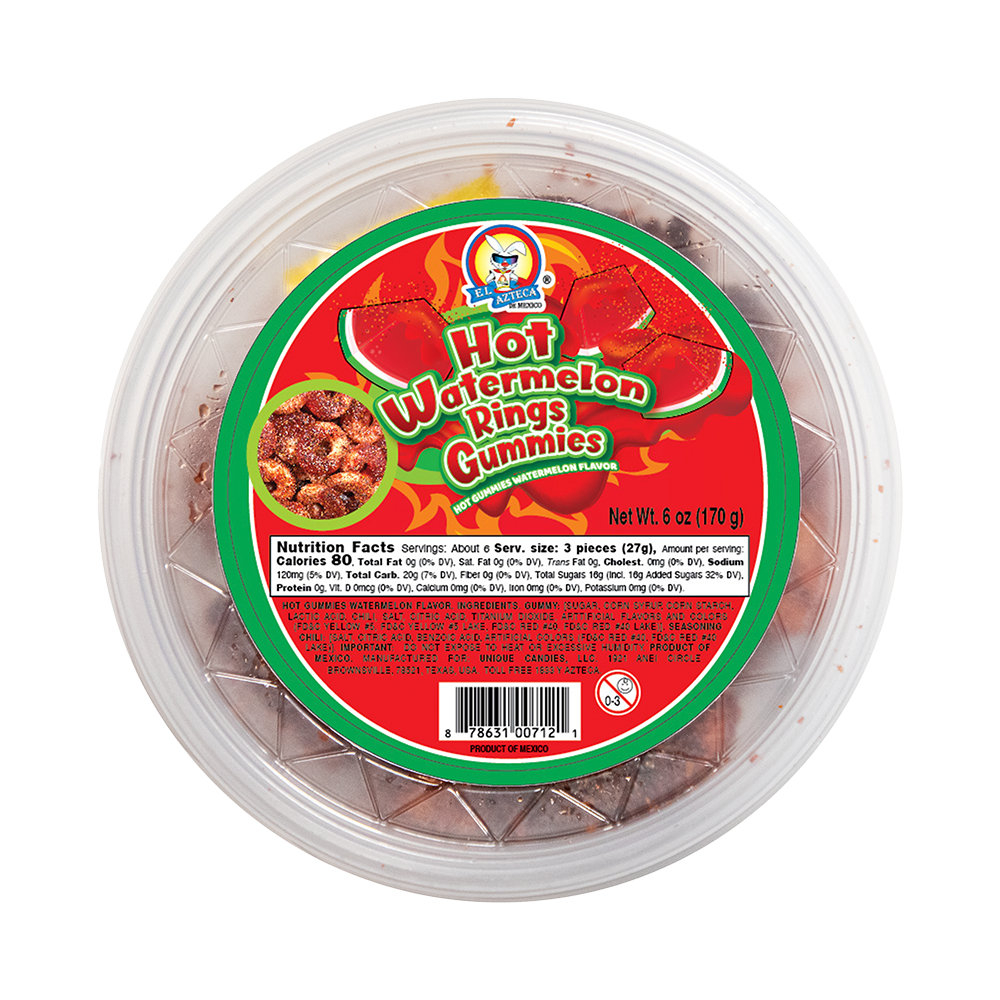 El Azteca Hot Watermelon Rings Gummies 6oz