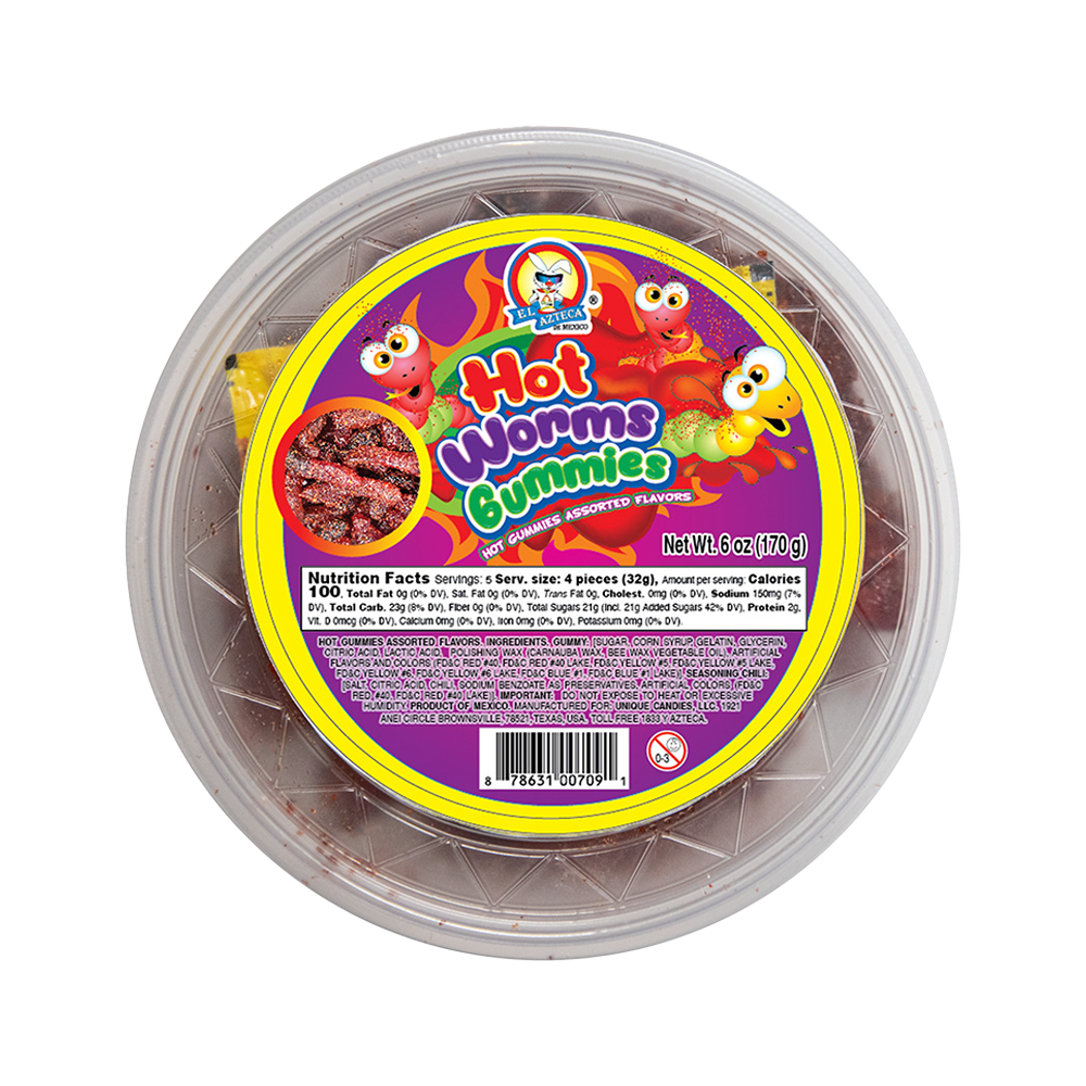 El Azteca Hot Worms Gummies 6oz