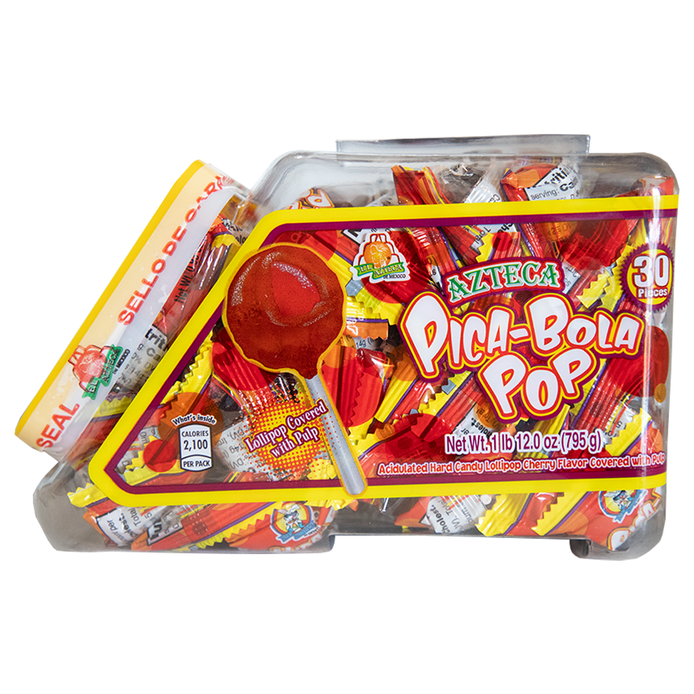 El Azteca Pica?bola Pop Cherry Lollipops 30ct 12oz