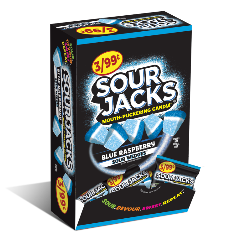 Sour Jacks Blue Raspberry Sour Wedges 24ct 0.5oz