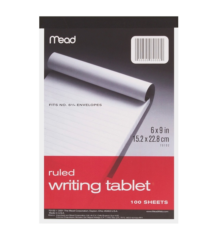 Mead Writing Tablet 6